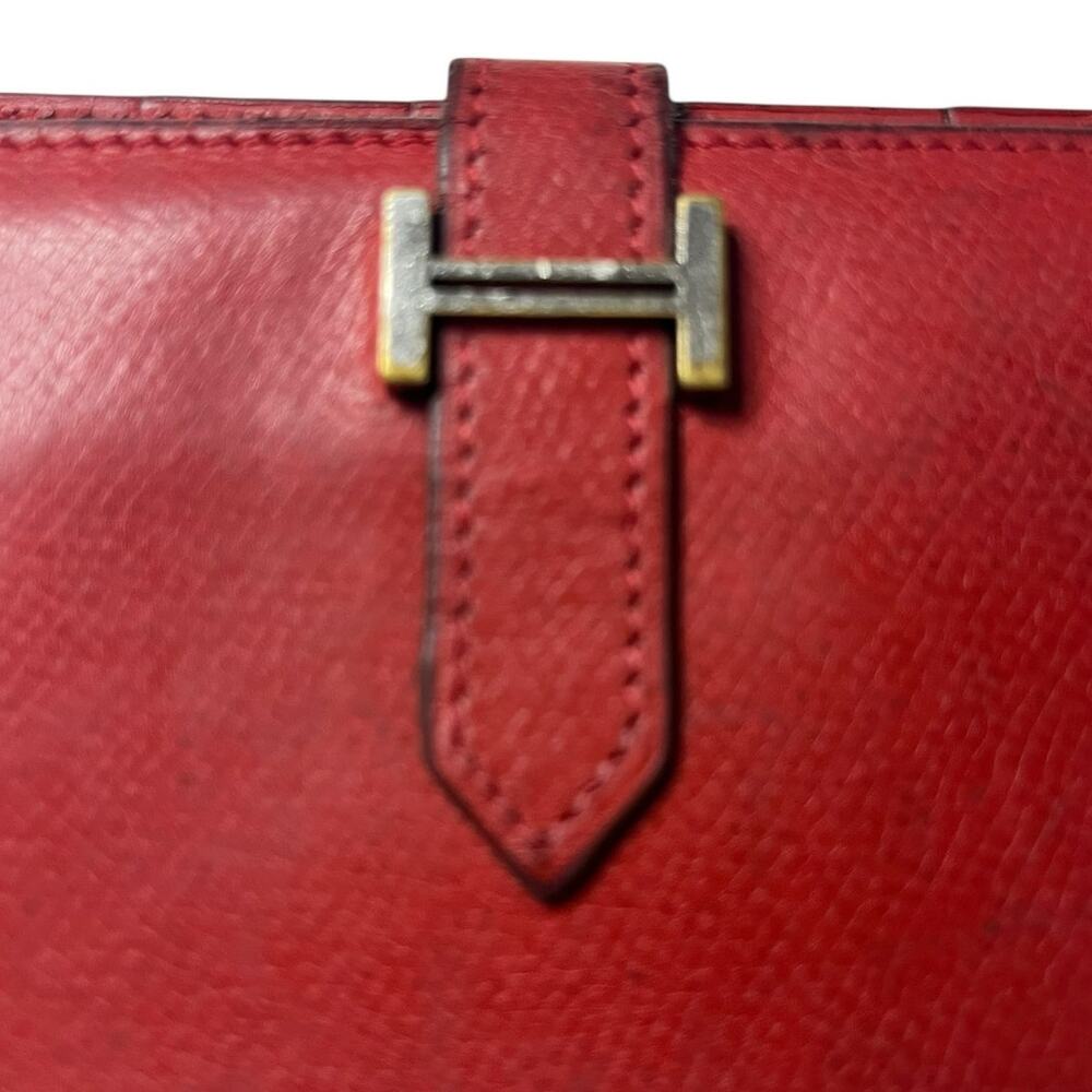 Hermès Bearn Classic Long Wallet Red Leather Gold Hardware 2004 - Picture 10 of 16